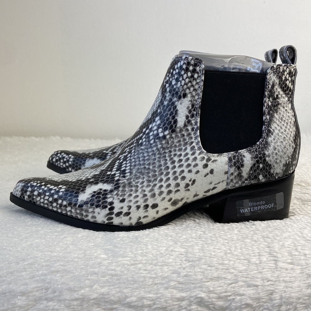 NEW| Snake Print Chelsea Ankle Booties - Picture 10 of 15